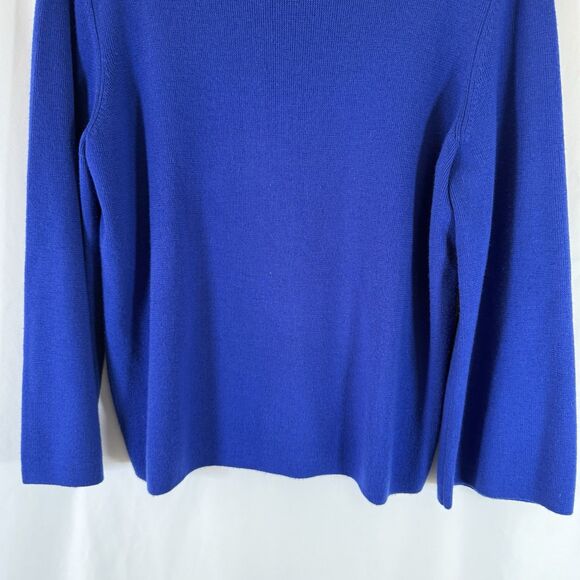 The Fold Sweater Women's Large Blue Knit 100% Merino Wool Long Sleeve Pullover - Picture 3 of 10